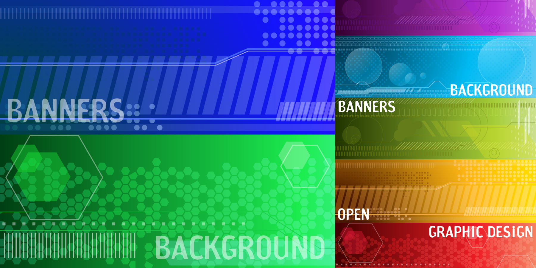 Download free tech banners colorful vector banners and 
